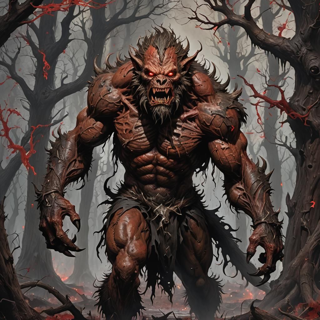 Zombie Bugbear Ready to Strike, Dark Fantasy Horror