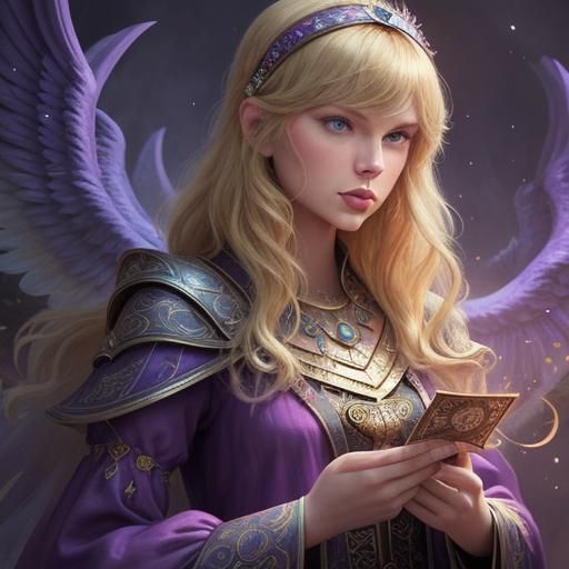 Taylor Swift as Tarot Reader in Dreamlike Pink Tones