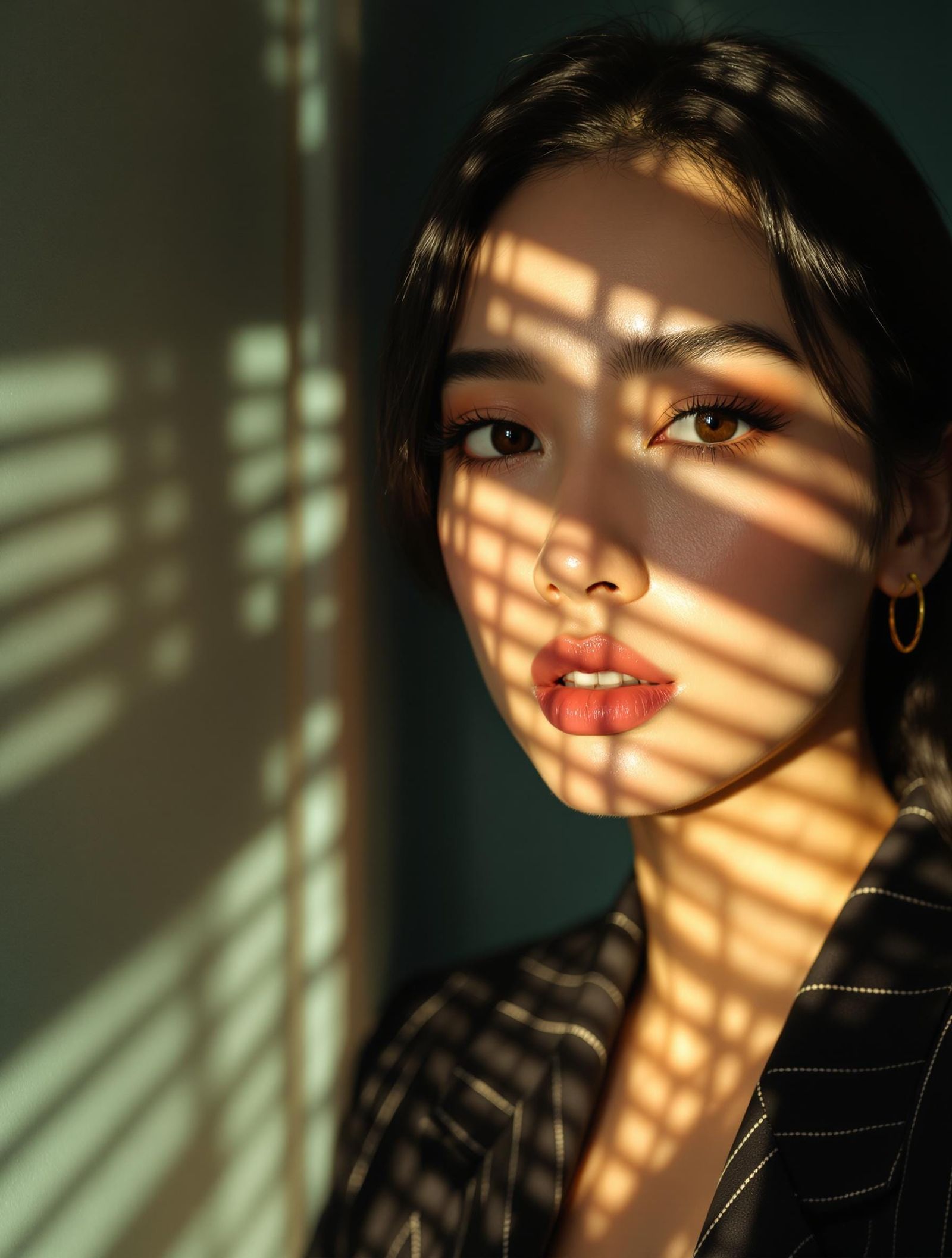 Hyperrealistic Portrait of an Asian Woman in Warm Afternoon ...