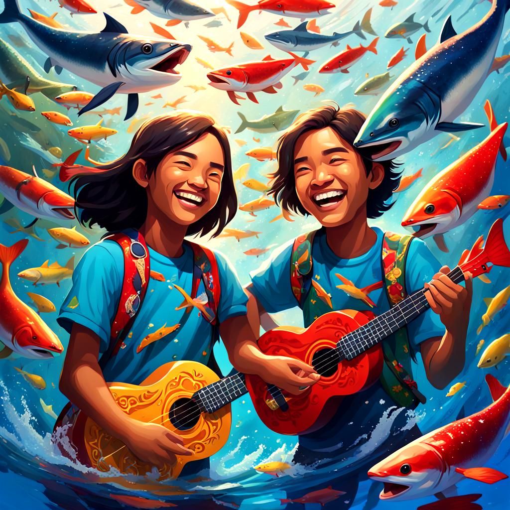 Children's Ukulele Ensemble with Swordfish, Splash Art
