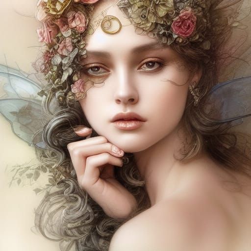 Rococo Nymph in Space with Regal Dark Colors