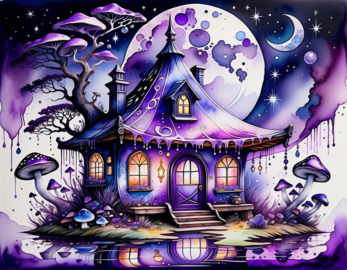 Vibrant Purple Oasis in a Cozy Pagan Home