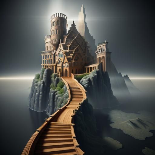 Pop-Up Tower of Babel in Golden Hour Light