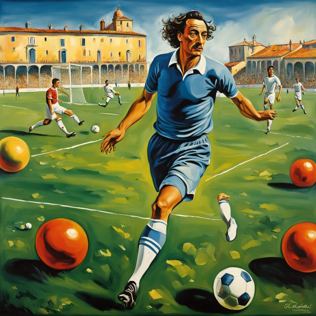 Soccer Victory Cheese Celebration in Surrealist Style