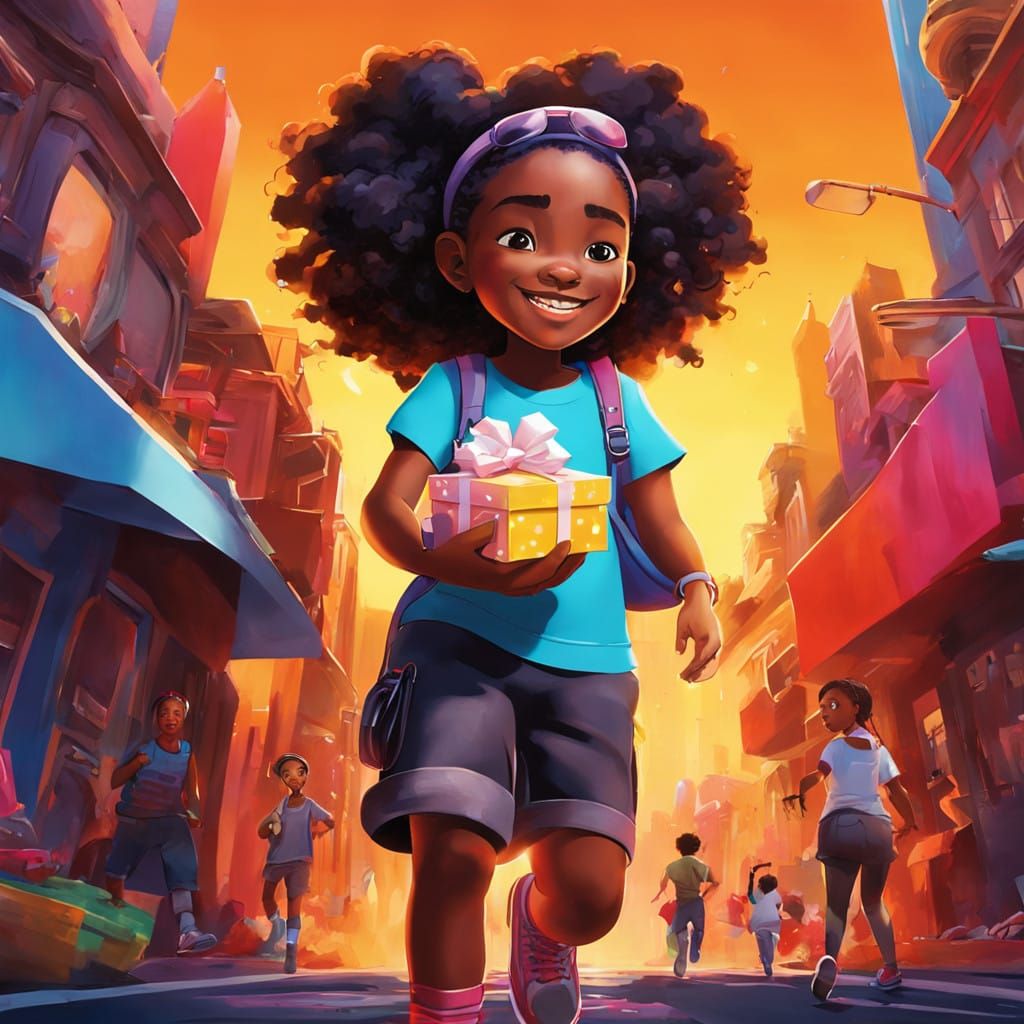 Vibrant Family Day with Loving Teenage Girl Amidst City Stre...