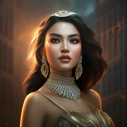 Pretty woman wearing jewelry • brunette collection #5