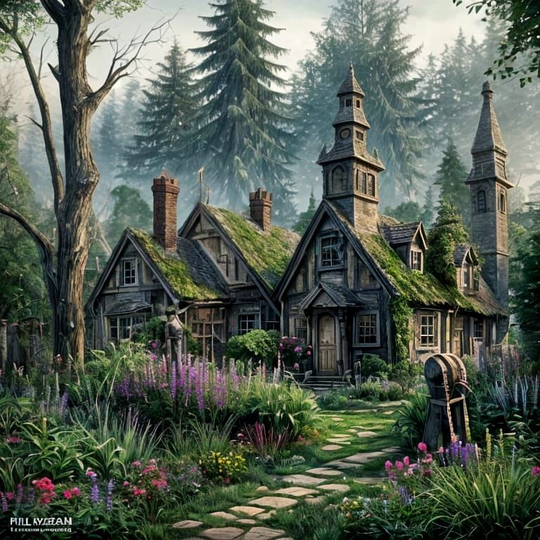 Creepy Secret Garden with a Mysterious Atmosphere