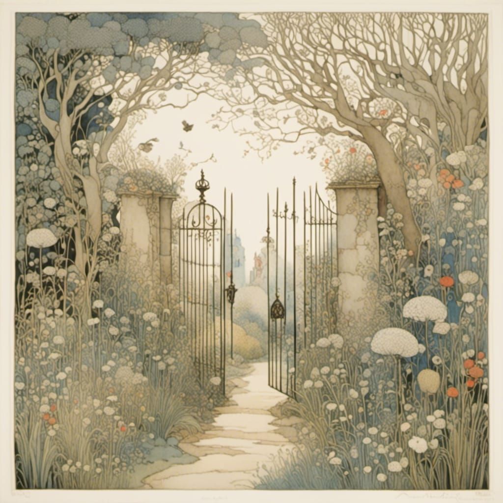 Intricate Garden Gate in Entangled Style