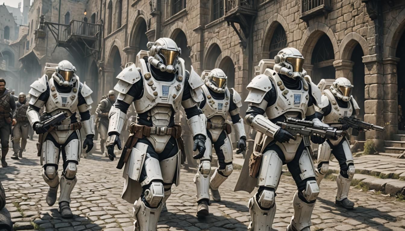 Synth Squad Invasion of Medieval City