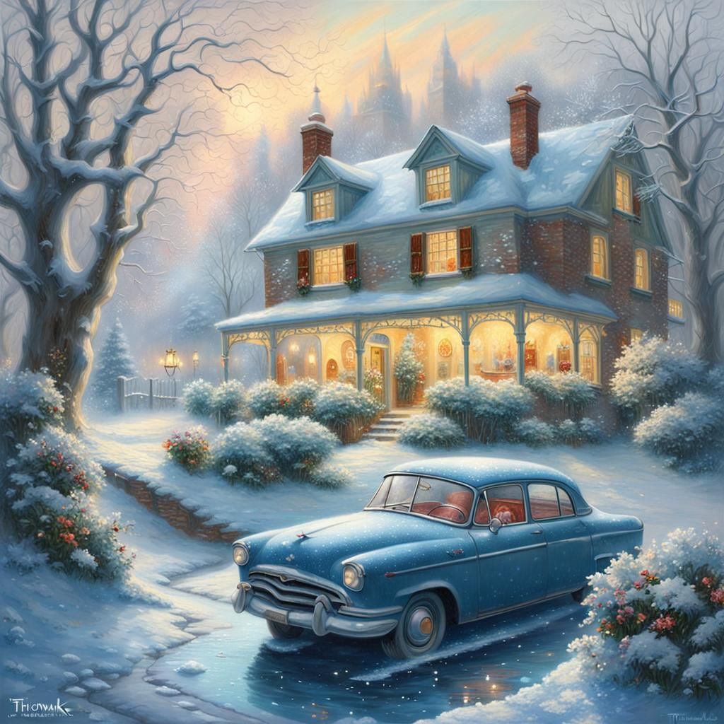 Icy Spring: Indoor Pool with Burning Car