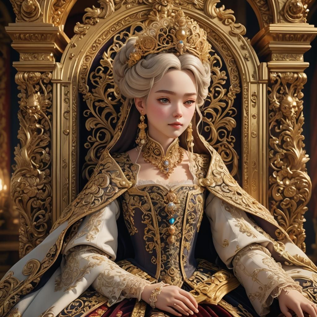 Netherlands Empress Portrait in Anime Style