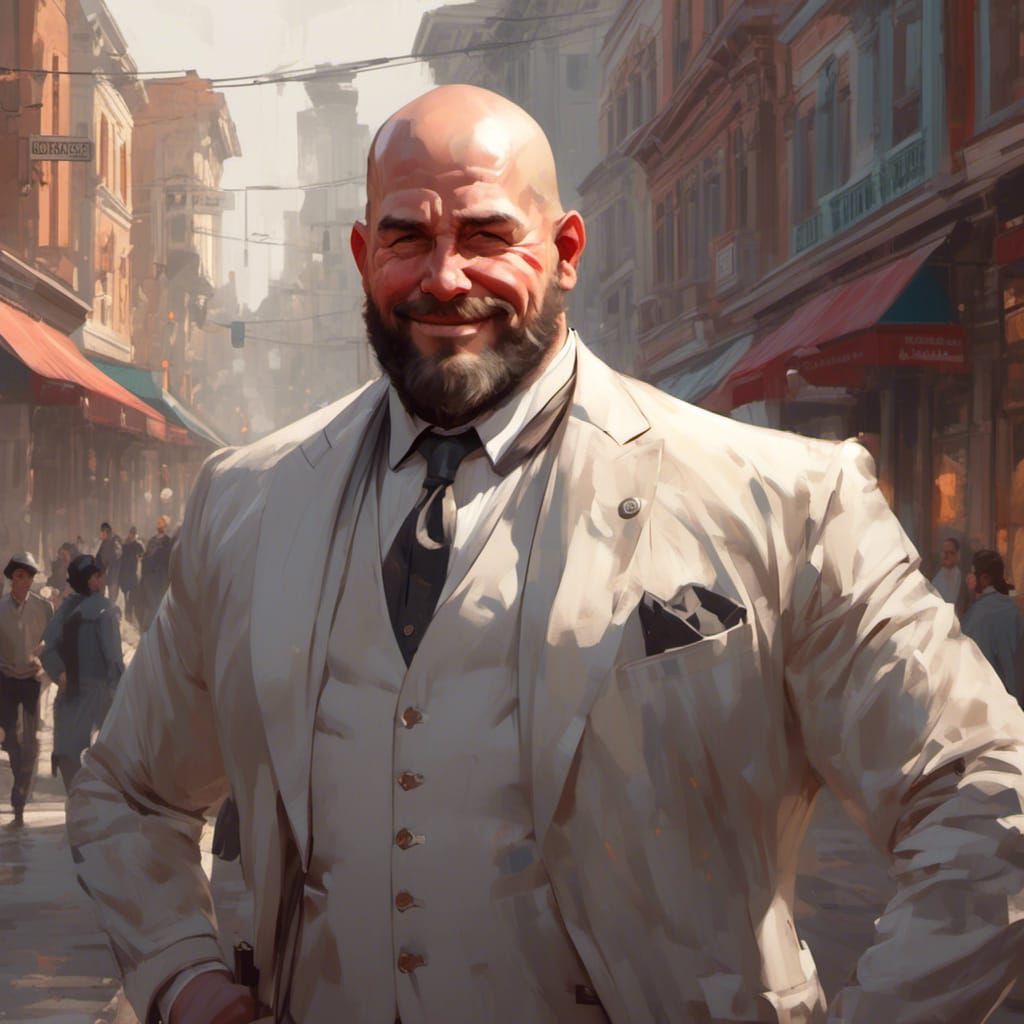 Overwhelmed Mayor Portrait in Hyperdetailed Digital Art Styl...