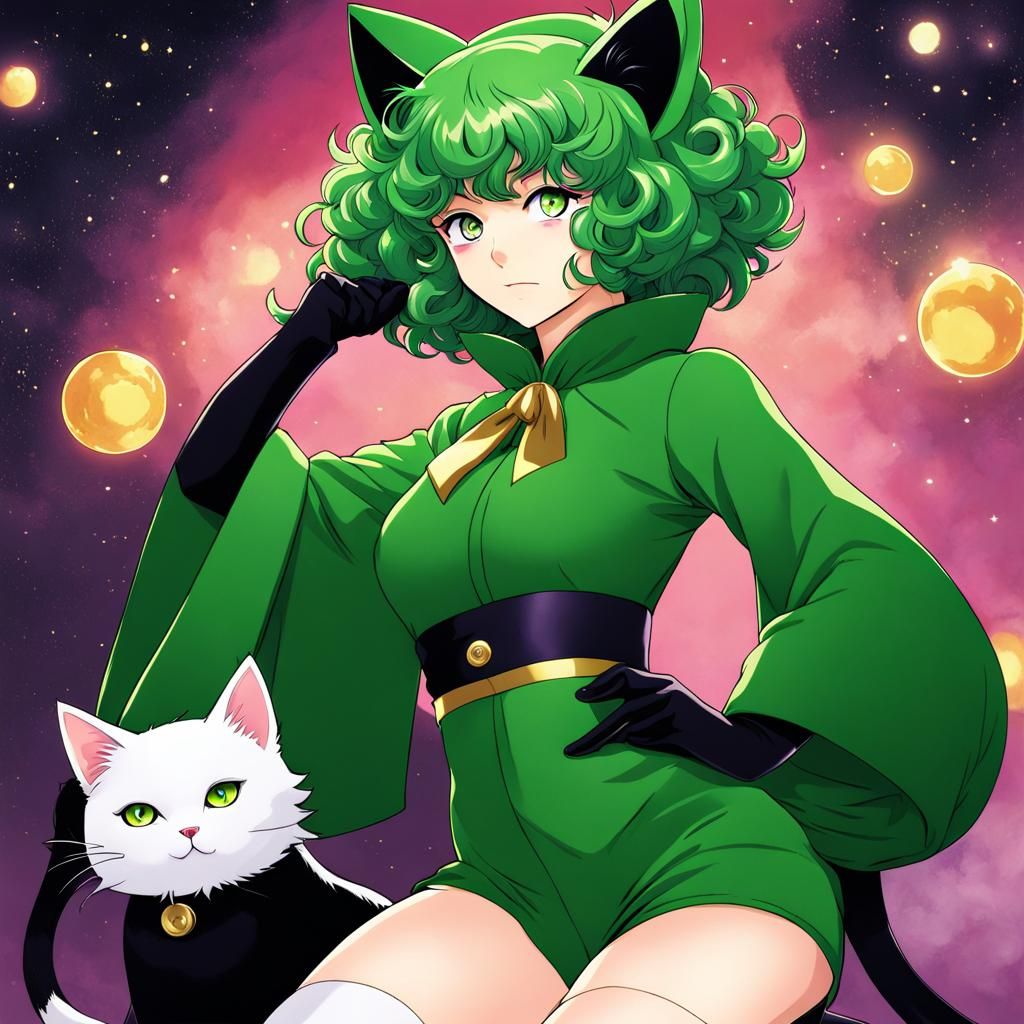 Tatsumaki in Cat Costume, Anime Style