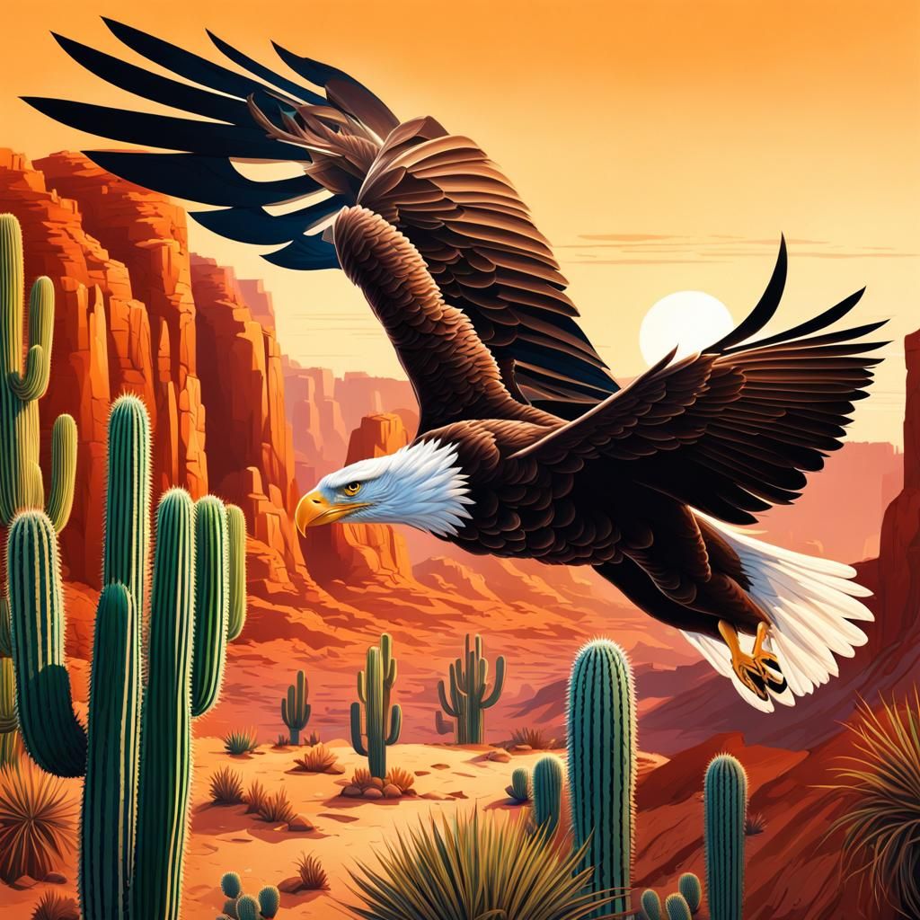 Eagle flying over the Canyon