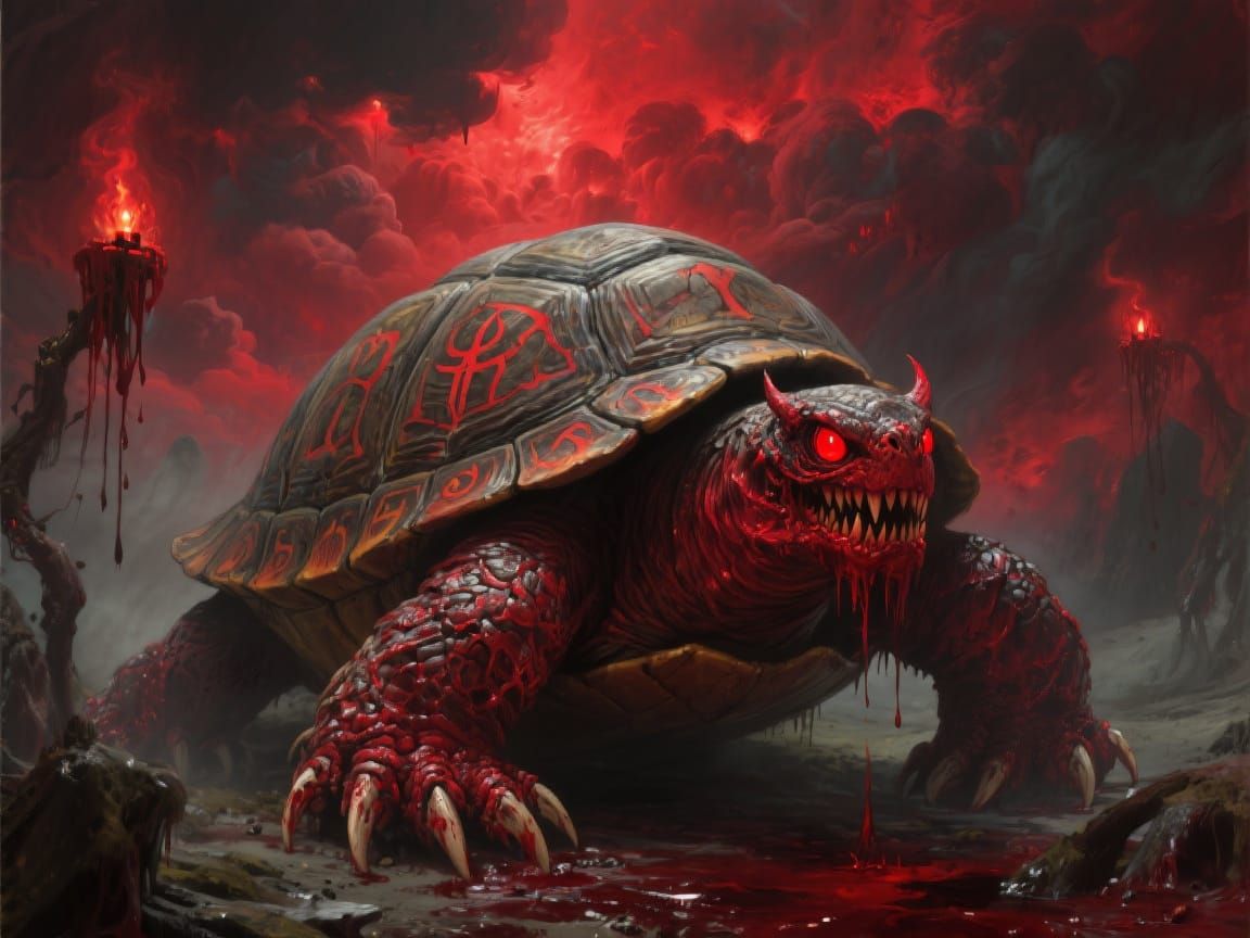 Demonic Turtle in Hellish Style
