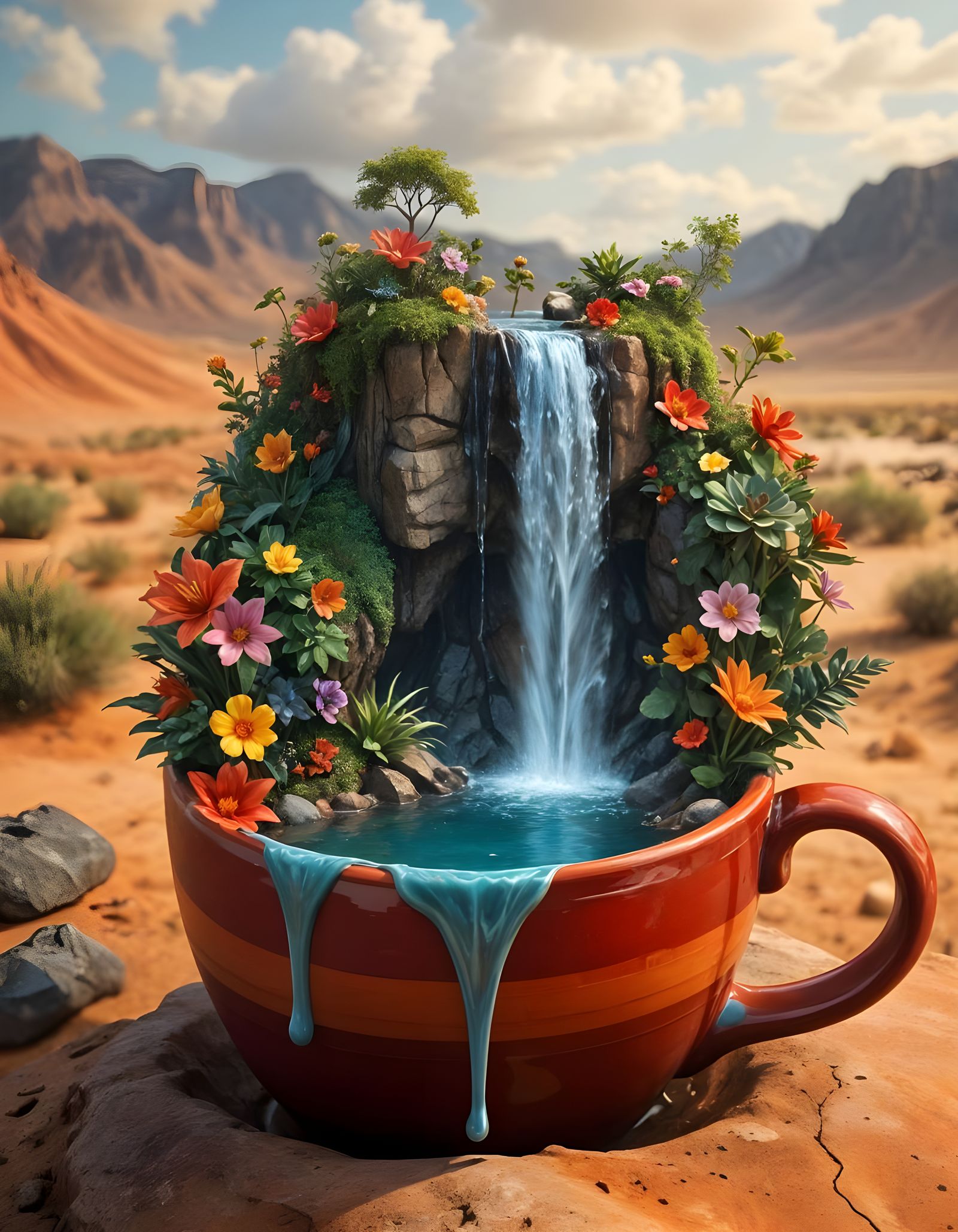 Surreal Jungle Landscape in Coffee Mug