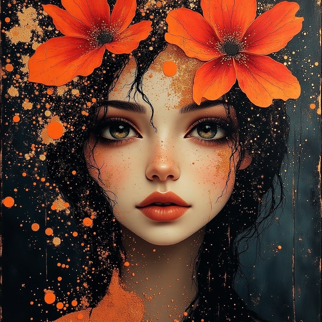 Vibrant Scorpio Goddess in Splashing Colors