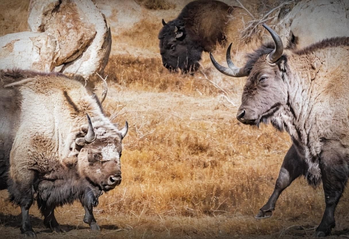 Bison Staring at Each Other