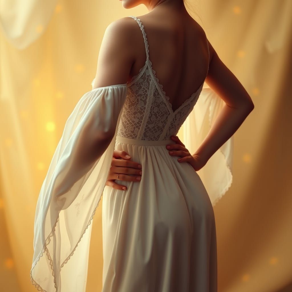 Sensual Female Figure in Golden Light