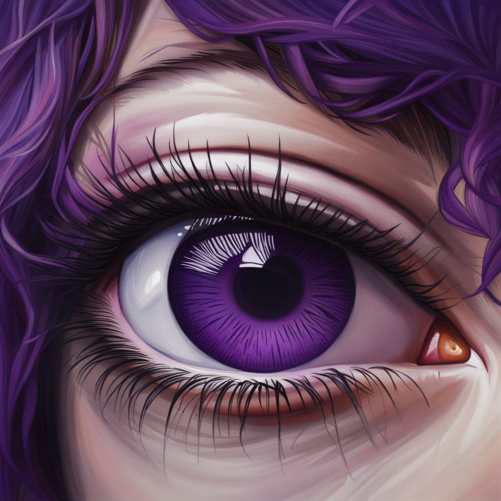 Realistic Purple Eye Close-Up