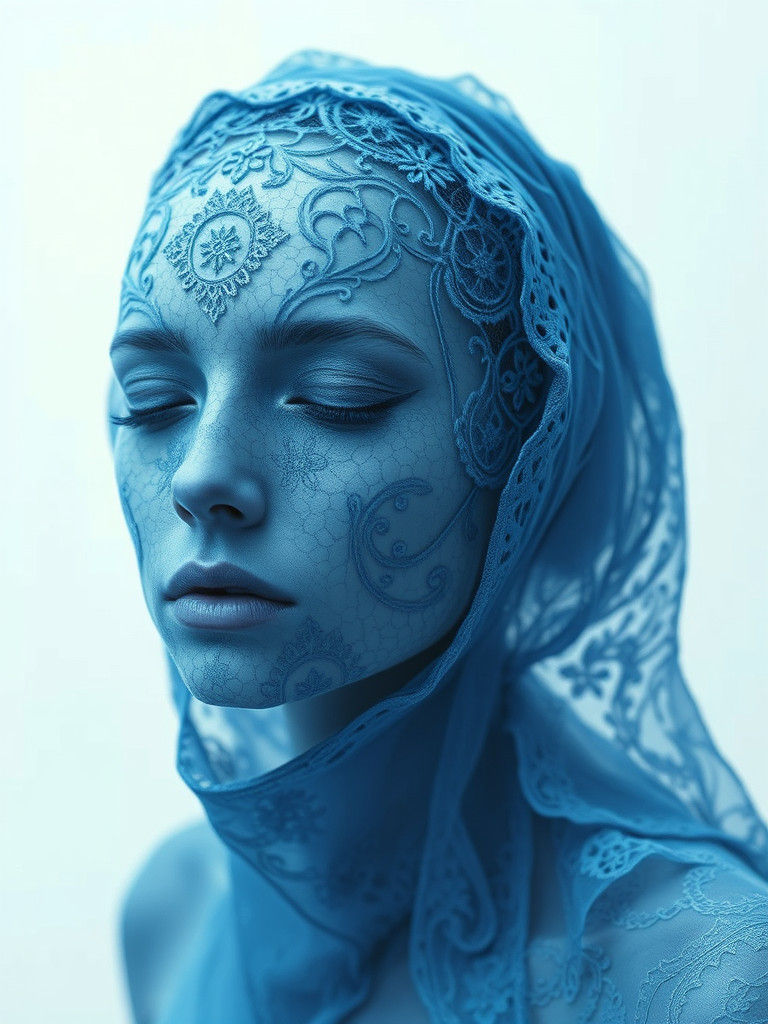 Ethereal Figures in Cyanotype Lace