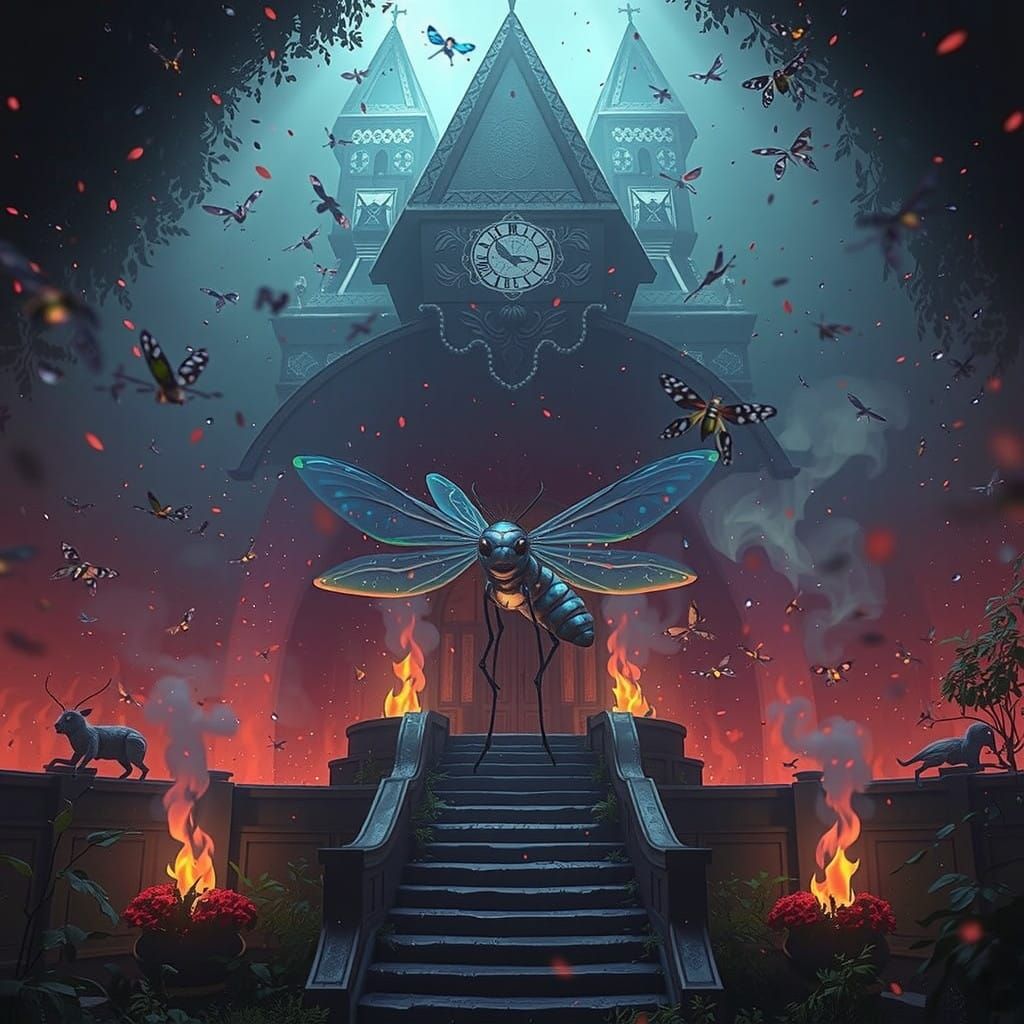 Majestic Firefly in Whirling Firefly Swarm