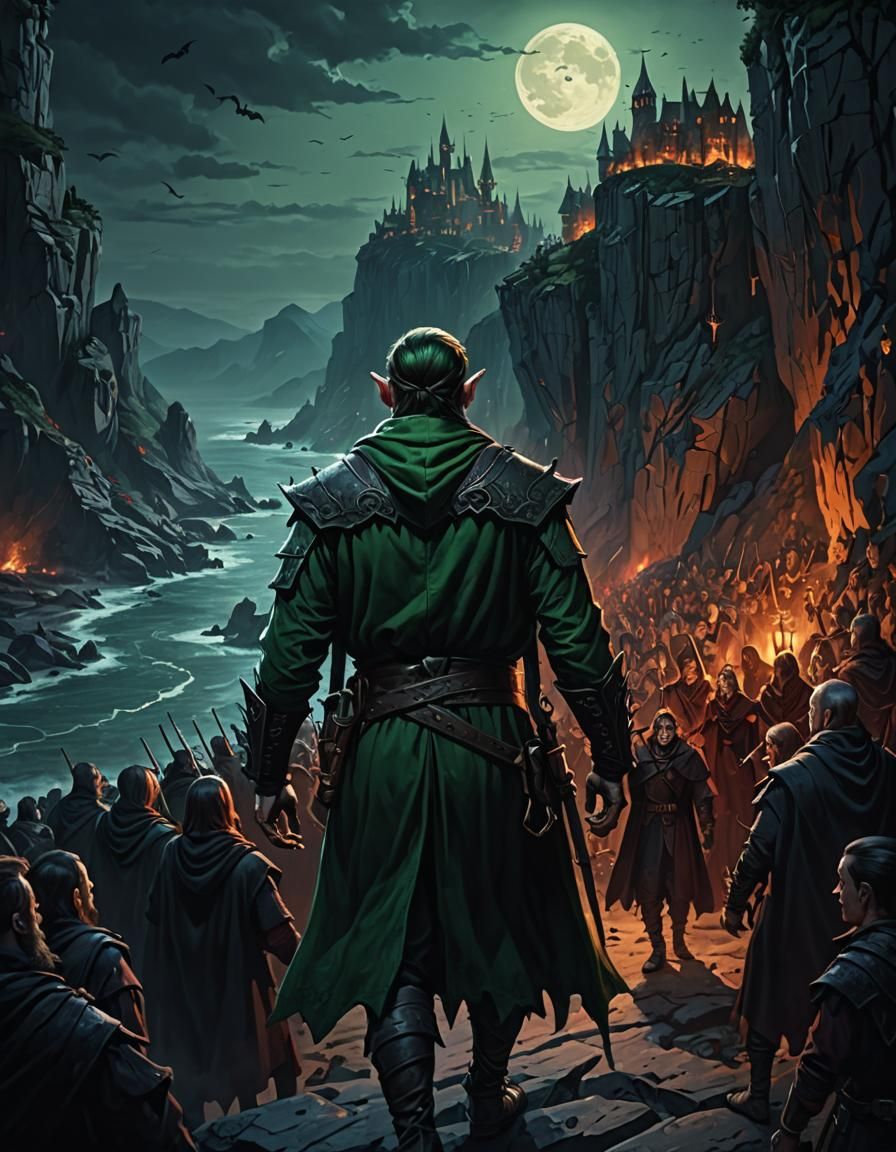 Elf Prisoner Surrounded by Vampires: Hyperrealistic Concept ...