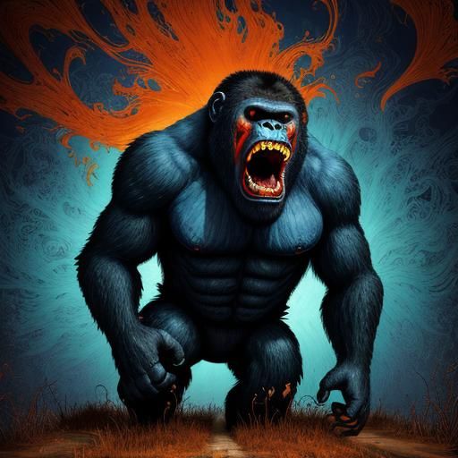 Emotive Gorilla's Silent Scream, a Maximalist Vision