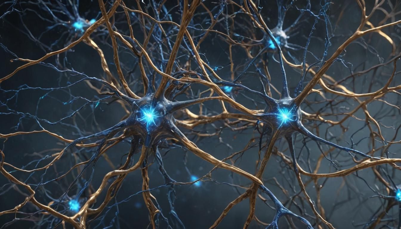 Glowing Neuron Cells with Synapses in Deep Color