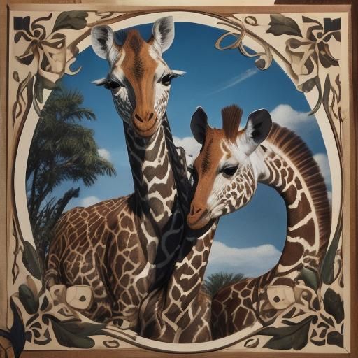 Giraffes in Jet-Black Harmony