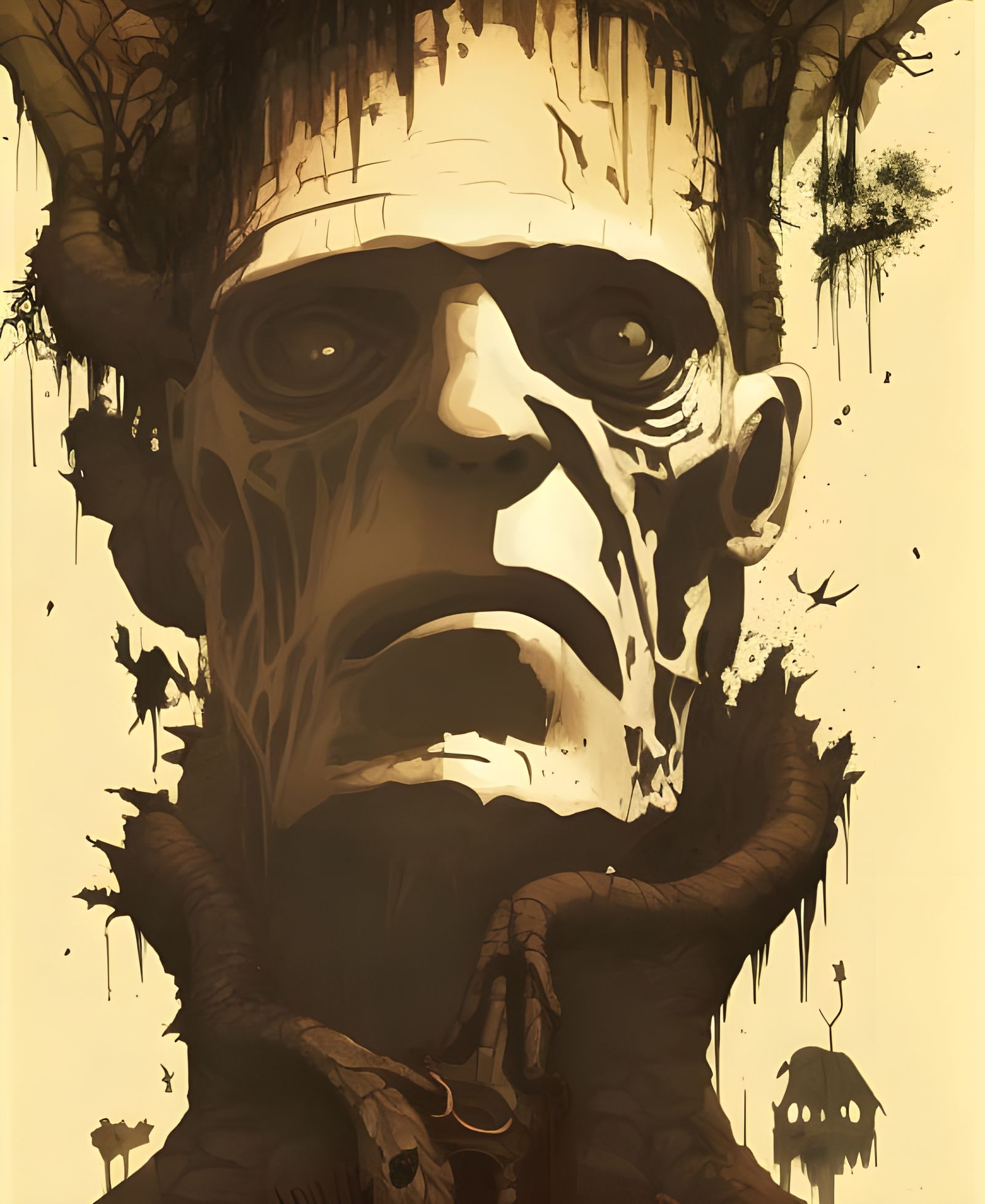 Frankenstein's Monster in a Haunted Forest