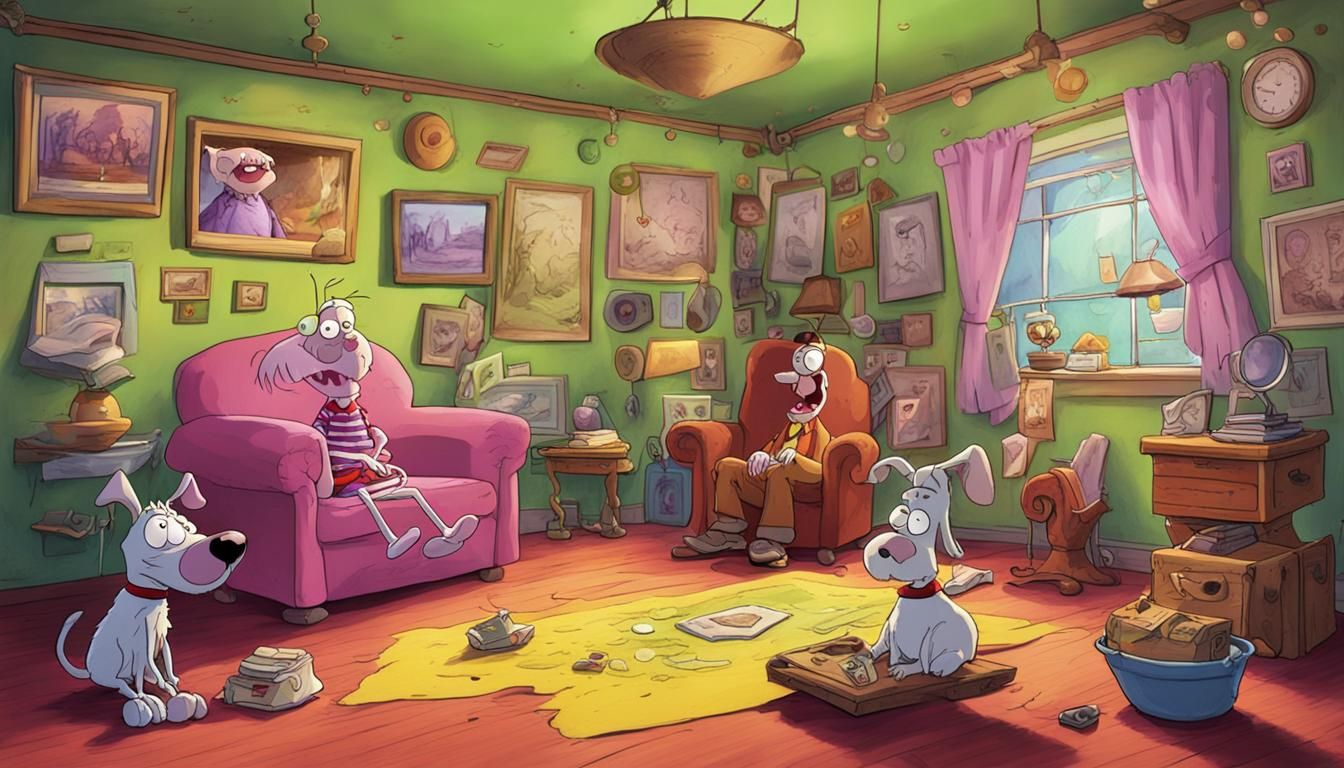 Realistic Courage the Cowardly Dog Cartoon in 8k