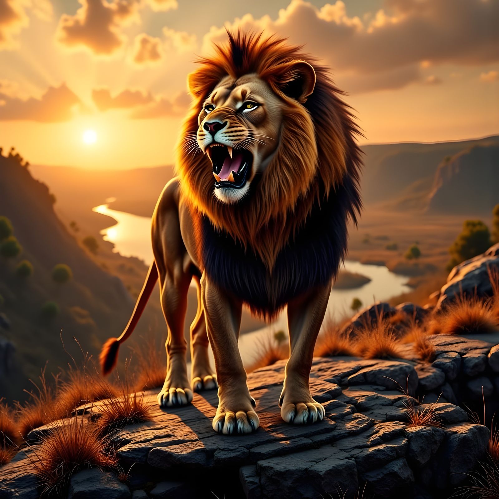 Lion in Majestic Morning Splendor