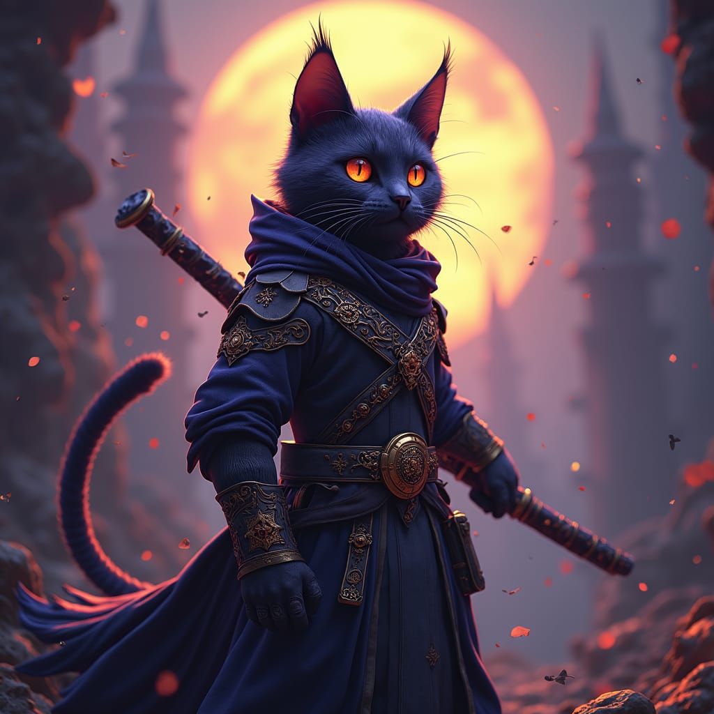 Standmix Cat Ninja in Arabic Clothing