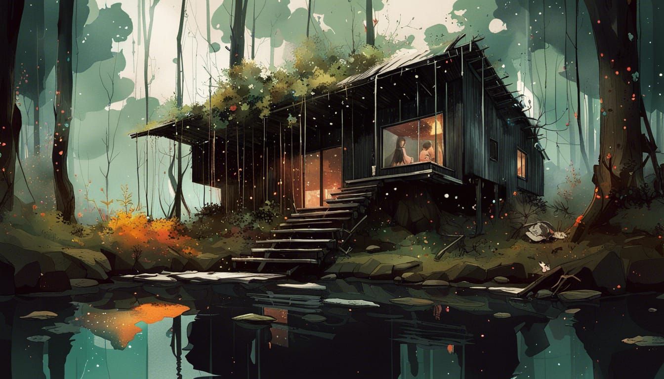 Cabin on Floating Vines with Shiny Aura