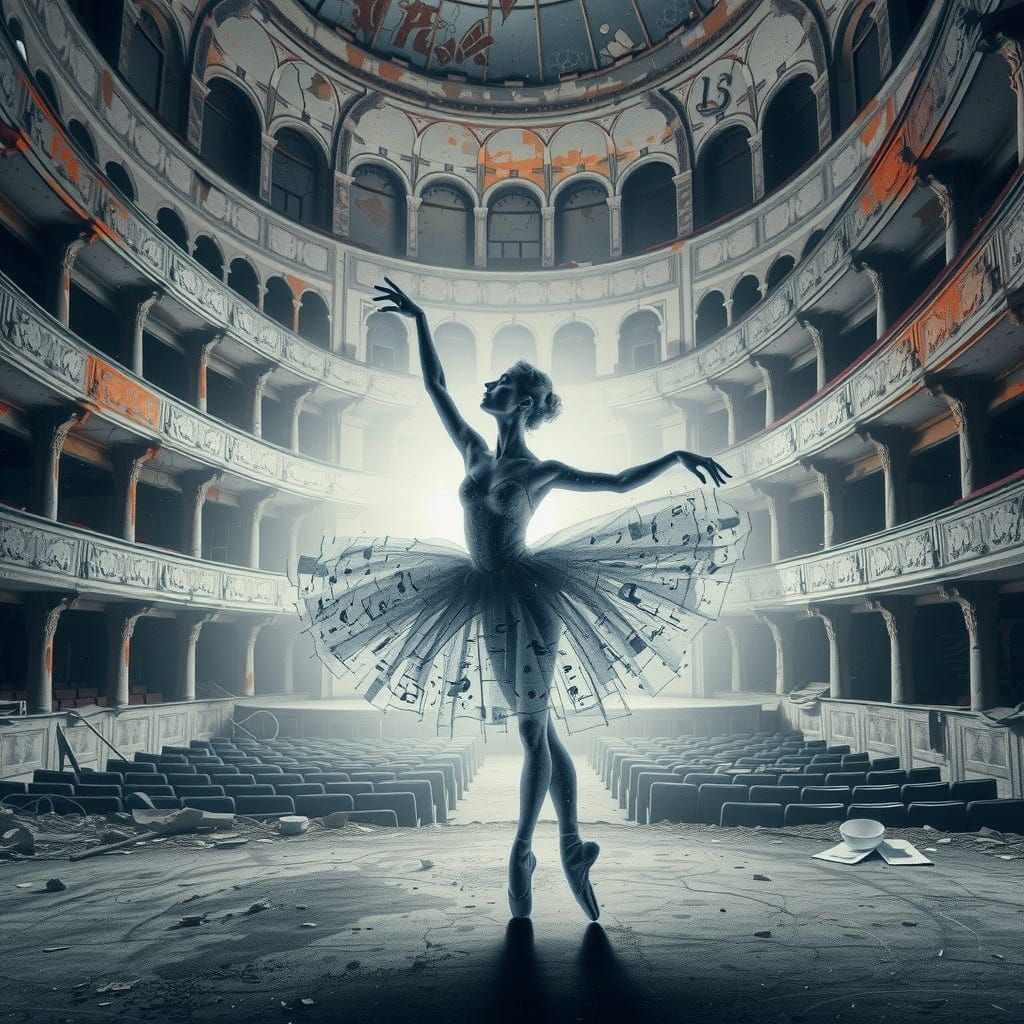 Ghostly Ballerina Dances in Abandoned Theater