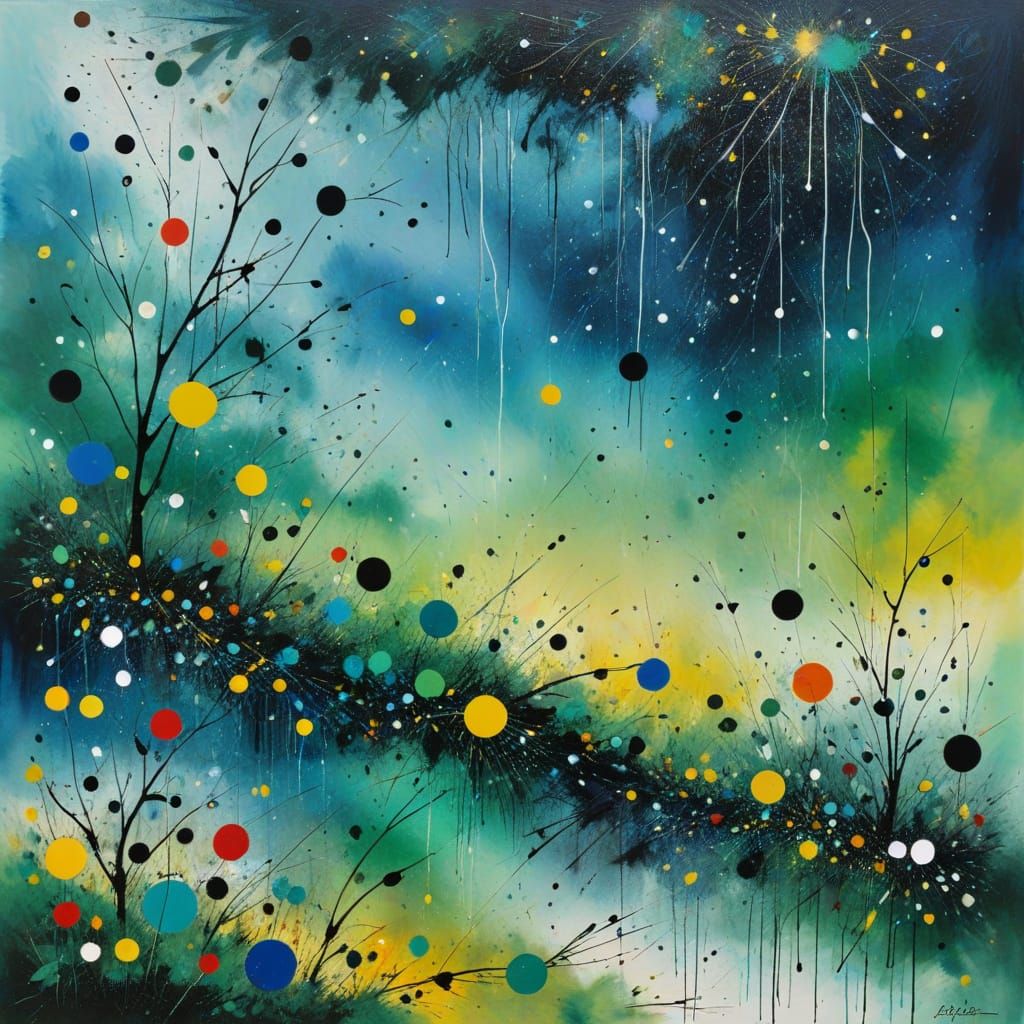 Fantasy Autumn Day in Soft Ink Painting Style