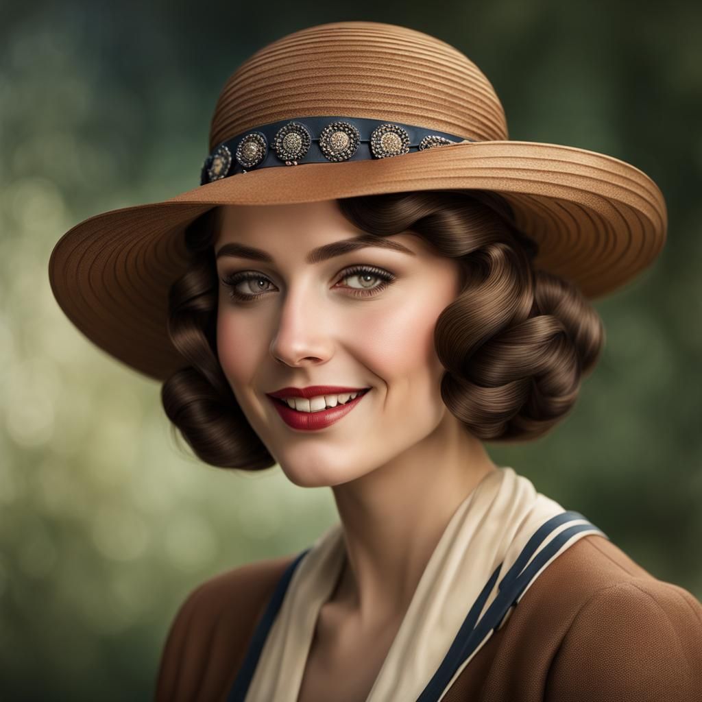 1920s Woman Portrait in Hyperrealism
