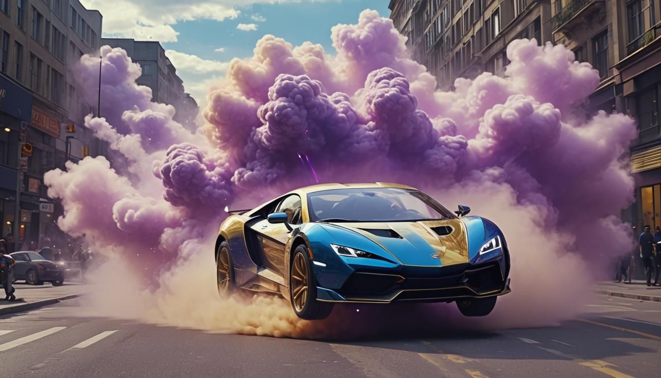 Alien Supercar Lands in Cloud of Energy