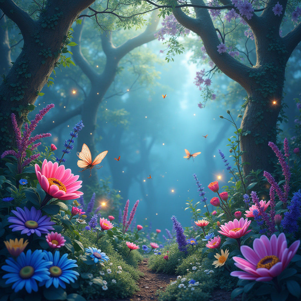 Enchanted Garden with Fairies: Hyper-Realistic Digital Art