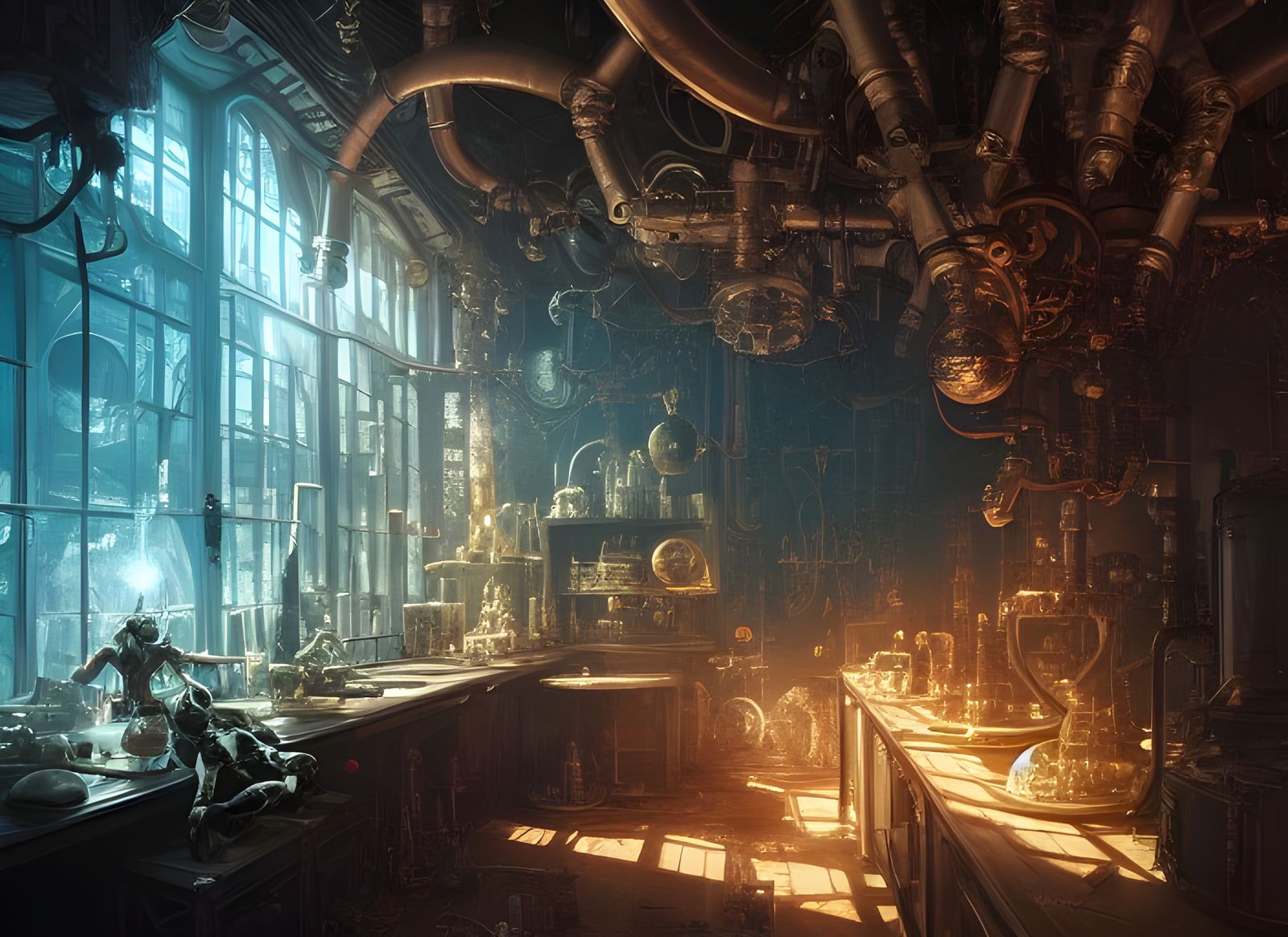 Mad scientist alchemist's laboratory