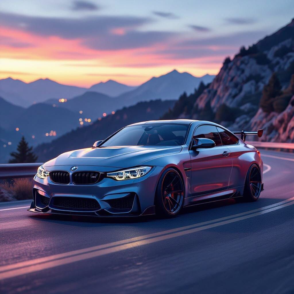 Tuned BMW M4 G82 Matte Painting on Mountain Road