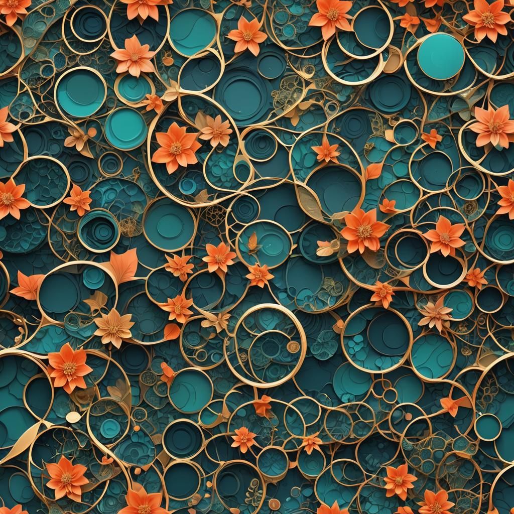 Geometric Fantasy Art with Organic Elements