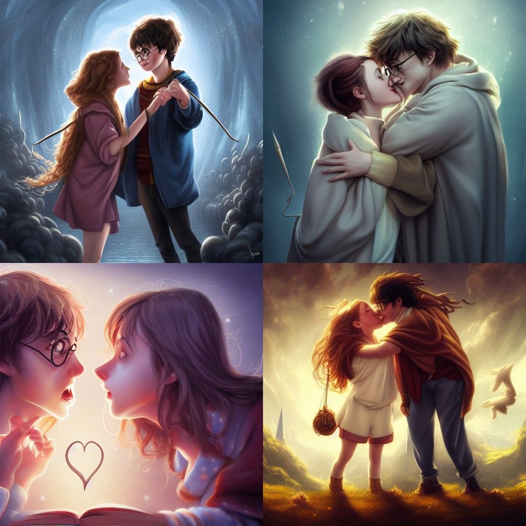 Sensual Kiss: Hyperdetailed Cel-Shaded Digital Illustration