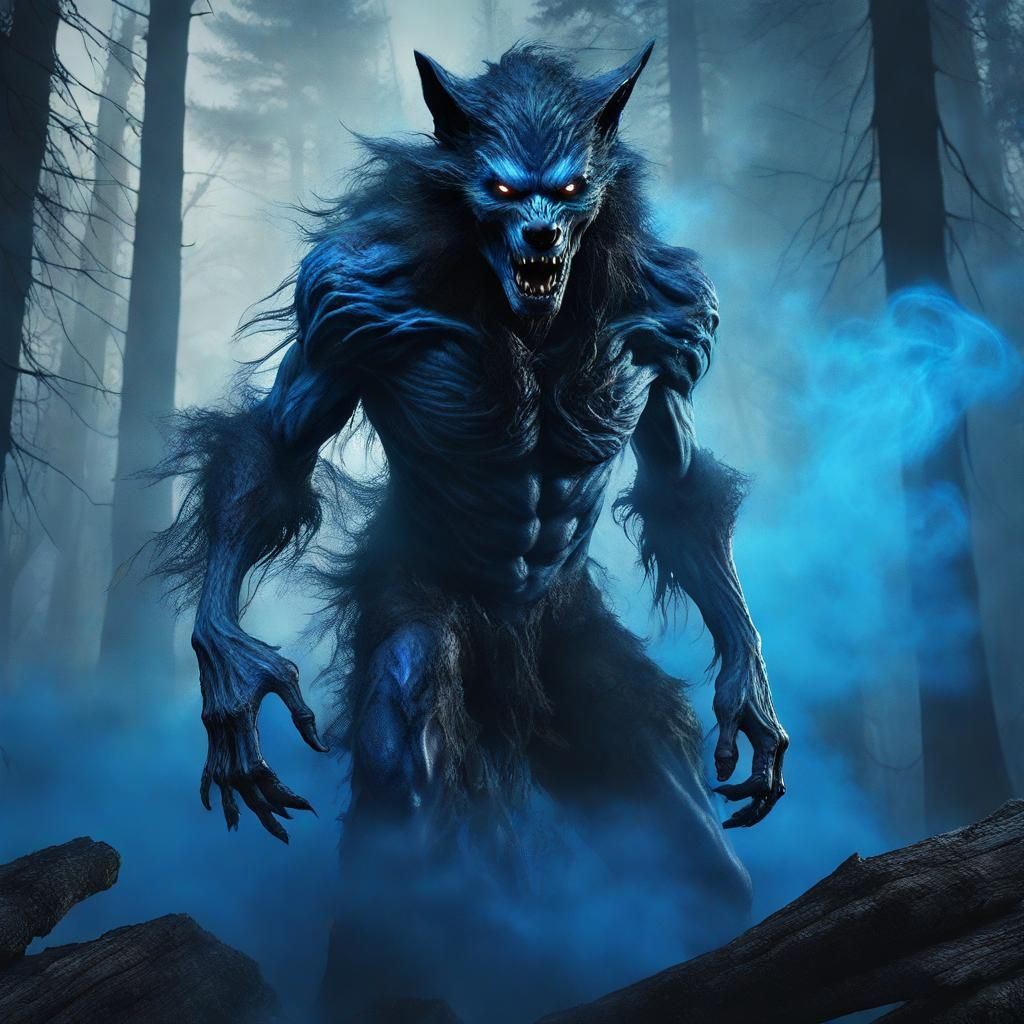 Werewolf with Undead Aura in Dreamlike Forest