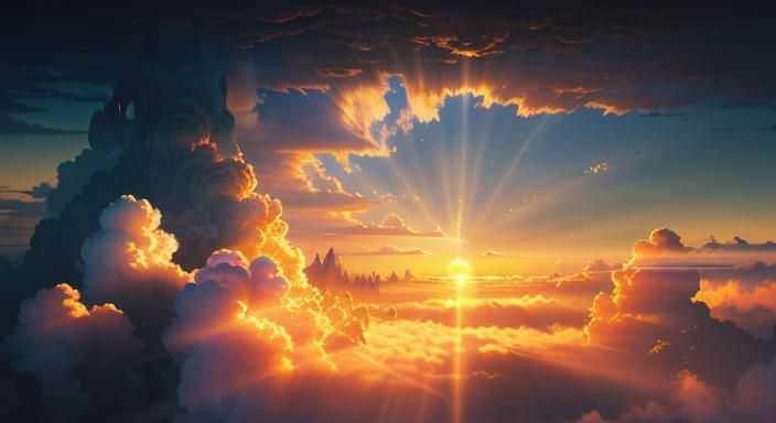 Cloud Dragon in Golden Light: Cinematic Digital Painting