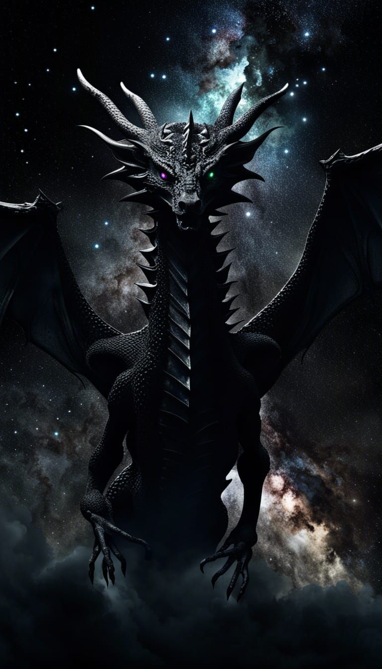 Cosmic Dragon God Breathes Stars in Cell Shading