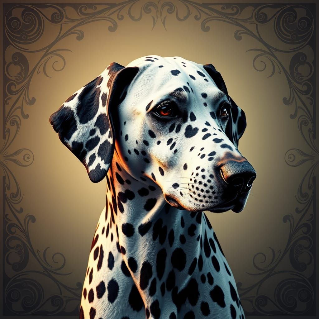 Dalmatian in Art Nouveau Style