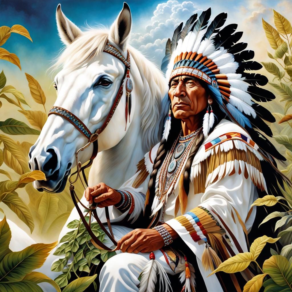 Native American Man on Horseback in 3D Render