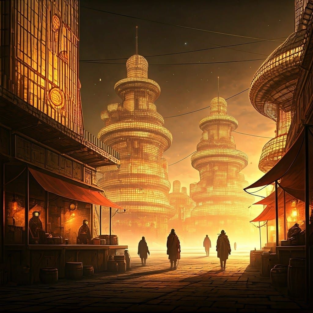 Lunar Glass Metropolis: Solarpunk Space Port Thrives